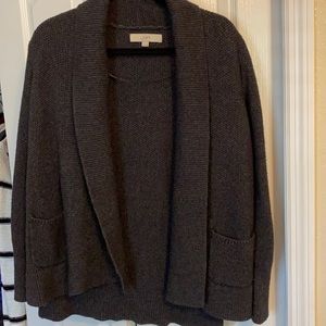 Loft open cardigan sweater charcoal gray M
